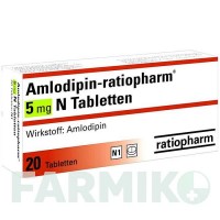 АМЛОДИПІН (AMLODIPIN) 5 мг таблетки 20 шт - Амлодипін RATIOPHARM