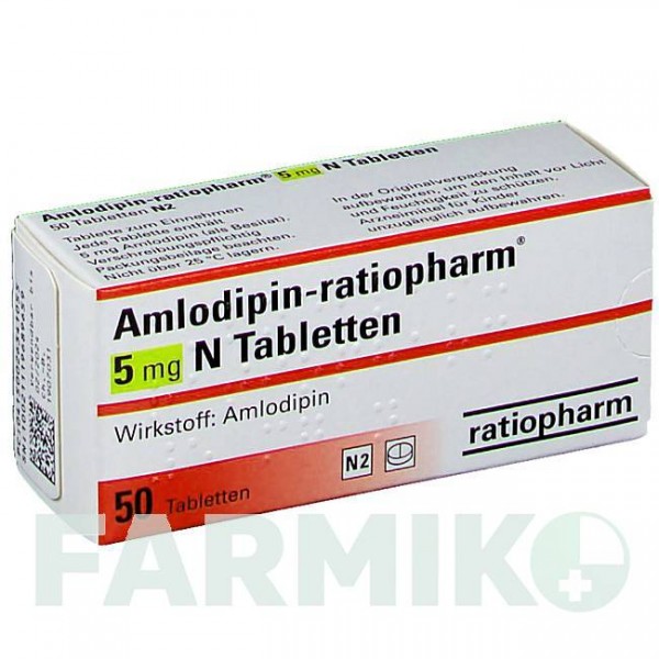 АМЛОДИПИН (AMLODIPIN) 5 мг таблетки 50 шт - Амлодипин RATIOPHARM