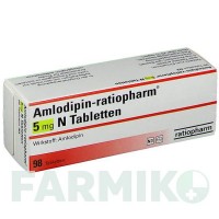 АМЛОДИПІН (AMLODIPIN) 5 мг таблетки 98 шт - Амлодипін RATIOPHARM