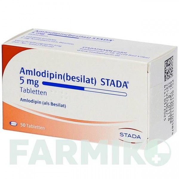 АМЛОДИПІН (AMLODIPIN) 5 мг таблетки 50 шт - Амлодипін STADAPHARM