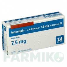 АМЛОДИПІН (AMLODIPIN) 7,5 мг таблетки 20 шт - Амлодипін 1 A PHARMA