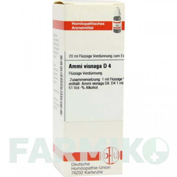 АММИ ВИСНАГА (AMMI VISNAGA) D 4 раствор 20 мл - Гомеопатия DHU