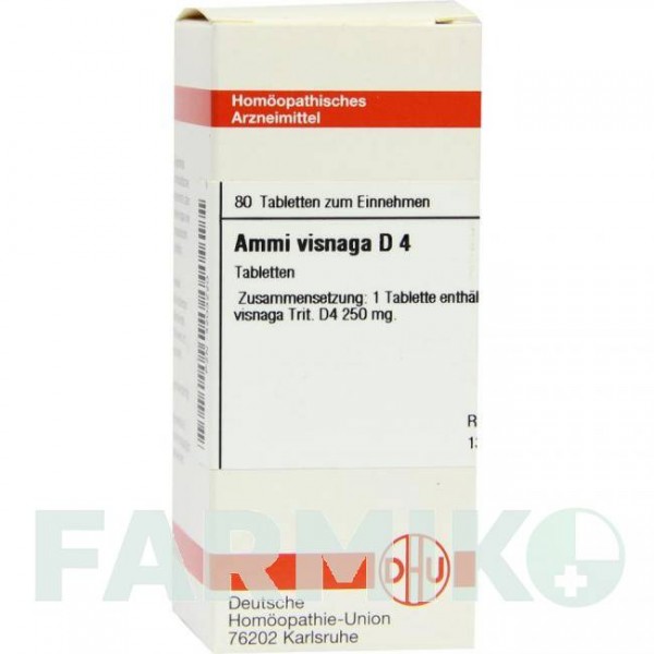 АММИ ВИСНАГА (AMMI VISNAGA) D 4 таблетки 80 шт - Гомеопатия DHU