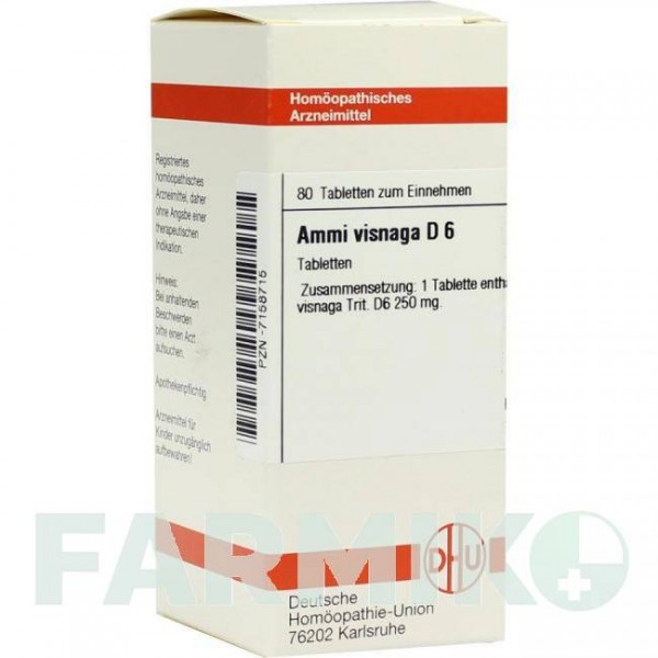 АММИ ВИСНАГА (AMMI VISNAGA) D 6 таблетки 80 шт - Гомеопатия DHU