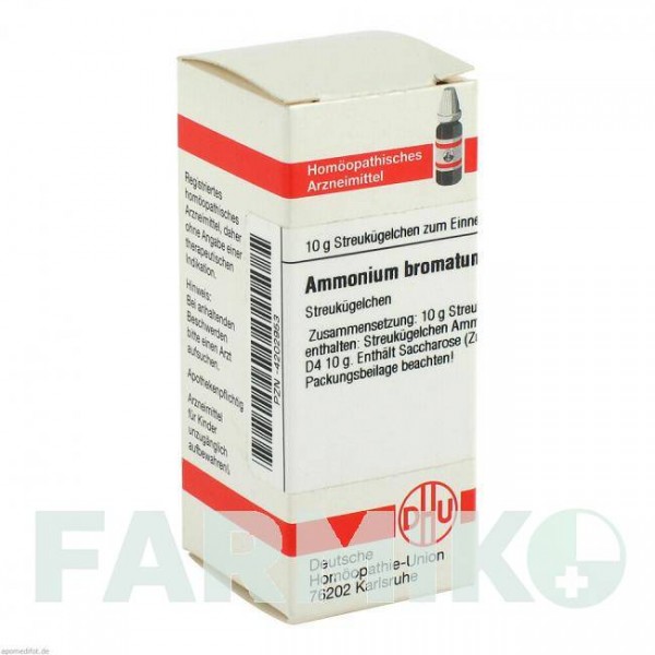 АММОНИУМ БРОМАТУМ (AMMONIUM BROMATUM) D 4 глобули 10 г - Гомеопатия DHU