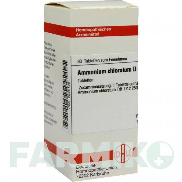АММОНИУМ ХЛОРАТУМ (AMMONIUM CHLORATUM) D 12 таблетки 80 шт - Гомеопатия DHU