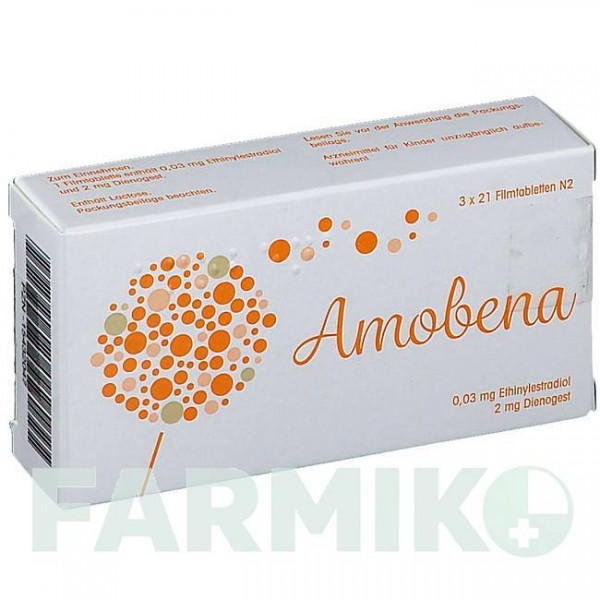 АМОБЕНА (AMOBENA) 0,03 мг/2 мг таблетки 63 шт - Диеногест, Этинилэстрадиол BIOMO PHARMA