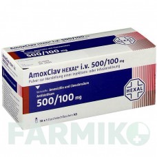 АМОКСКЛАВ (AMOXCLAV) 500/100 мг порошок 10 шт - Амоксицилін, Інгібітори бета-лактамаз HEXAL