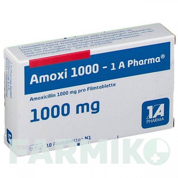 АМОКСИ (AMOXI) 1000 таблетки 10 шт - Амоксициллин 1 A PHARMA