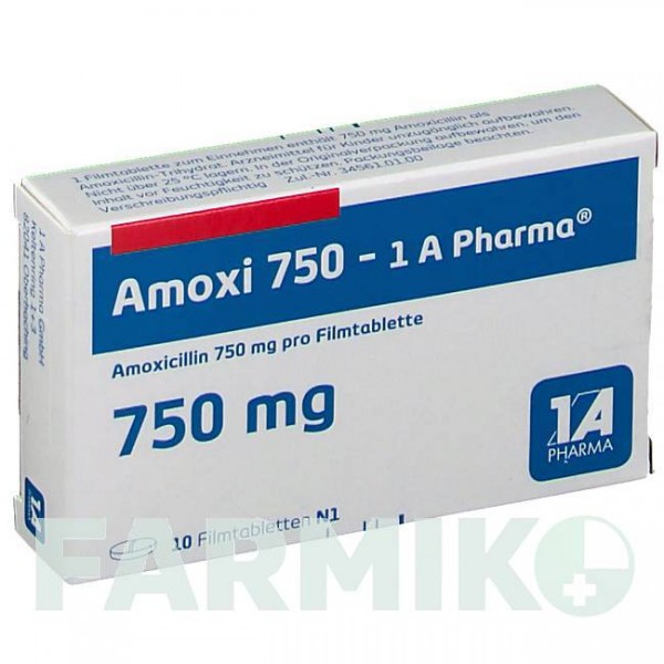АМОКСИ (AMOXI) 750 таблетки 10 шт - Амоксициллин 1 A PHARMA