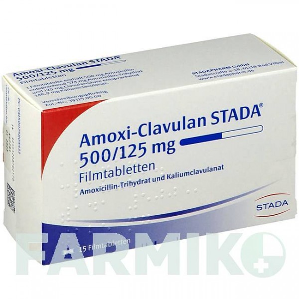 АМОКСИ КЛАВУЛАН (AMOXI CLAVULAN) 500/125 мг таблетки 15 шт - Амоксициллин, Ингибиторы бета-лактамаз STADAPHARM
