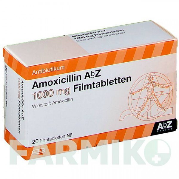 АМОКСИЦИЛІН (AMOXICILLIN) 1000 мг таблетки 20 шт - Амоксицилін ABZ PHARMA