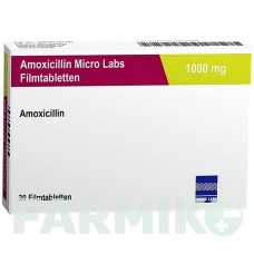 АМОКСИЦИЛЛИН (AMOXICILLIN) 1000 мг таблетки 20 шт - Амоксициллин MICRO LABS