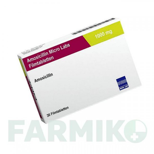 АМОКСИЦИЛЛИН (AMOXICILLIN) 1000 мг таблетки 30 шт - Амоксициллин MICRO LABS