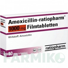 АМОКСИЦИЛІН (AMOXICILLIN) 1000 мг таблетки 10 шт - Амоксицилін RATIOPHARM