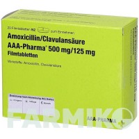 АМОКСИЦИЛЛИН (AMOXICILLIN) 500 мг/125 мг таблетки 20 шт - Амоксициллин, Ингибиторы бета-лактамаз AAA - PHARMA