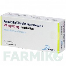 АМОКСИЦИЛЛИН (AMOXICILLIN) 500 мг/125 мг таблетки 20 шт - Амоксициллин, Ингибиторы бета-лактамаз DEVATIS