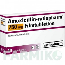 АМОКСИЦИЛІН (AMOXICILLIN) 750 мг таблетки 10 шт - Амоксицилін RATIOPHARM