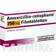 АМОКСИЦИЛІН (AMOXICILLIN) 750 мг таблетки 20 шт - Амоксицилін RATIOPHARM