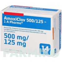 АМОКСИКЛАВ (AMOXICLAV) 500/125 таблетки 10 шт - Амоксицилін, Інгібітори бета-лактамаз 1 A PHARMA