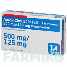 АМОКСИКЛАВ (AMOXICLAV) 500/125 таблетки 20 шт - Амоксициллин, Ингибиторы бета-лактамаз 1 A PHARMA