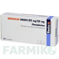 АМОКСИКЛАВ (AMOXICLAV) 875 мг/125 мг таблетки 24 шт - Амоксицилін, Інгібітори бета-лактамаз BASICS