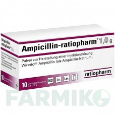 АМПИЦИЛЛИН (AMPICILLIN) 1,0 г порошок 10 шт - Ампициллин RATIOPHARM