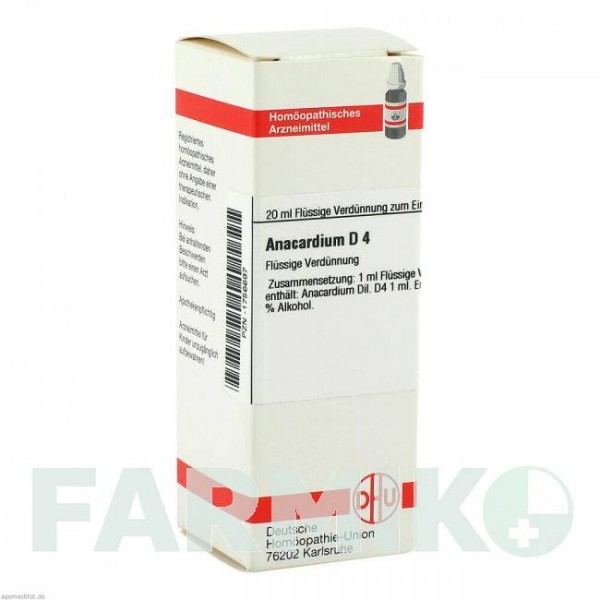 АНАКАРДИУМ (ANACARDIUM) D 4 раствор 20 мл - Гомеопатия DHU