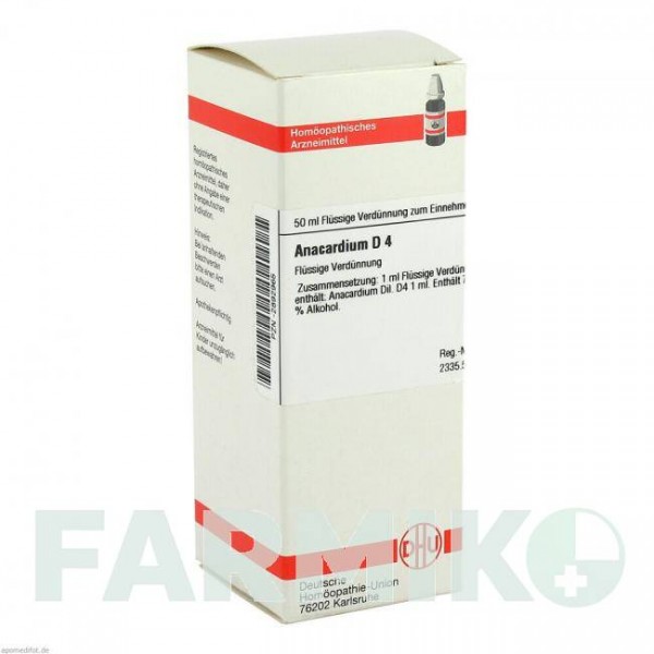 АНАКАРДИУМ (ANACARDIUM) D 4 раствор 50 мл - Гомеопатия DHU