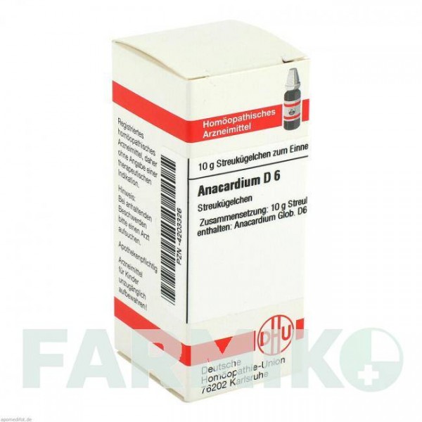АНАКАРДИУМ (ANACARDIUM) D 6 глобули 10 г - Гомеопатия DHU
