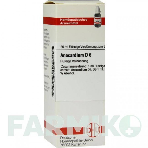 АНАКАРДИУМ (ANACARDIUM) D 6 раствор 20 мл - Гомеопатия DHU