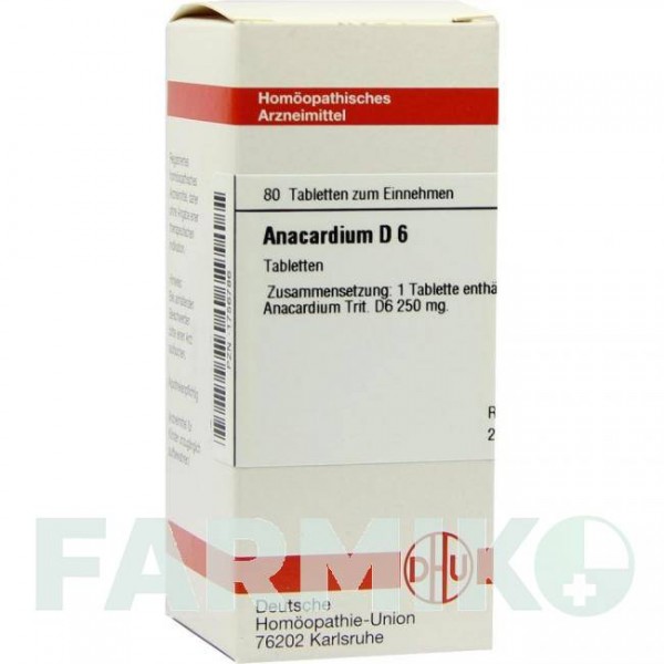 АНАКАРДИУМ (ANACARDIUM) D 6 таблетки 80 шт - Гомеопатия DHU