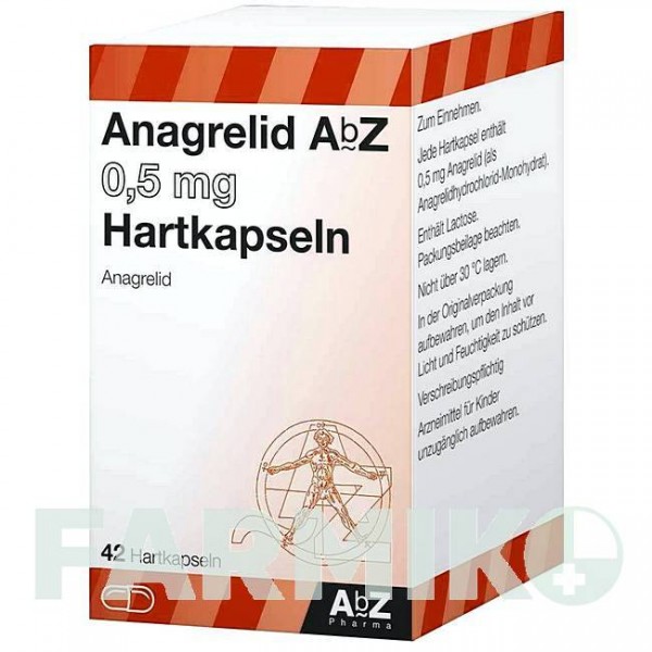 АНАГРЕЛІД (ANAGRELID) 0,5 мг капсули 100 шт - Анагрелід ABZ PHARMA