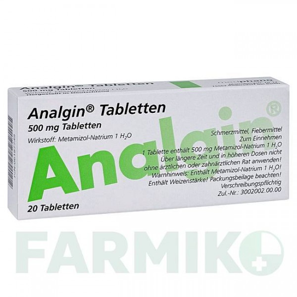 АНАЛЬГИН (ANALGIN) таблетки 20 шт - Метамизол натрия ABANTA PHARMA
