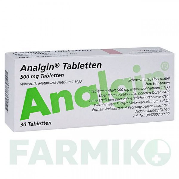 АНАЛЬГІН (ANALGIN) таблетки 30 шт - Метамізол натрію ABANTA PHARMA