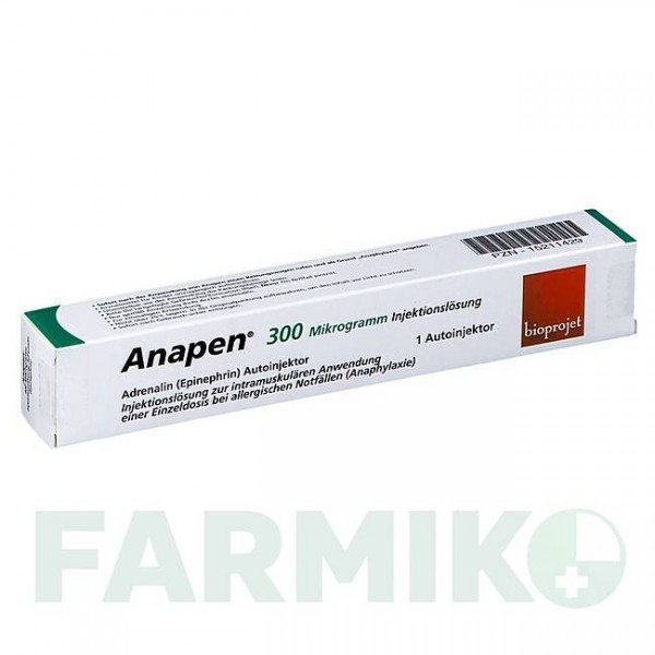 АНАПЕН (ANAPEN) 300 мкг раствор 1 шт - Эпинефрин BIOPROJET