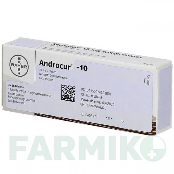 АНДРОКУР (ANDROCUR) 10 таблетки 45 шт - Ципротерон EMRA-MED
