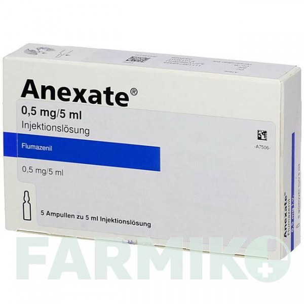 АНЕКСАТ (ANEXATE) 0,5 мг/5 мл раствор 5x5 мл - Флумазенил KOHLPHARMA