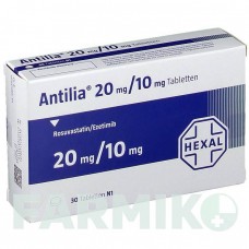 АНТИЛІЯ (ANTILIA) 20 мг/10 мг таблетки 30 шт - Розувастатин, Езетиміб HEXAL