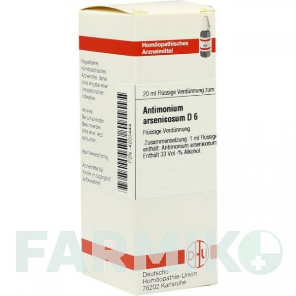 АНТИМОНІУМ АРСЕНІКОЗУМ (ANTIMONIUM ARSENICOSUM) D 6 розчин 20 мл - Гомеопатія DHU