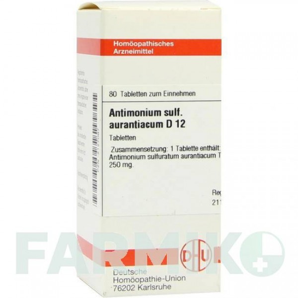 АНТИМОНІУМ СУЛЬФУРАТУМ (ANTIMONIUM SULFURATUM) D 12 таблетки 80 шт - Гомеопатія DHU