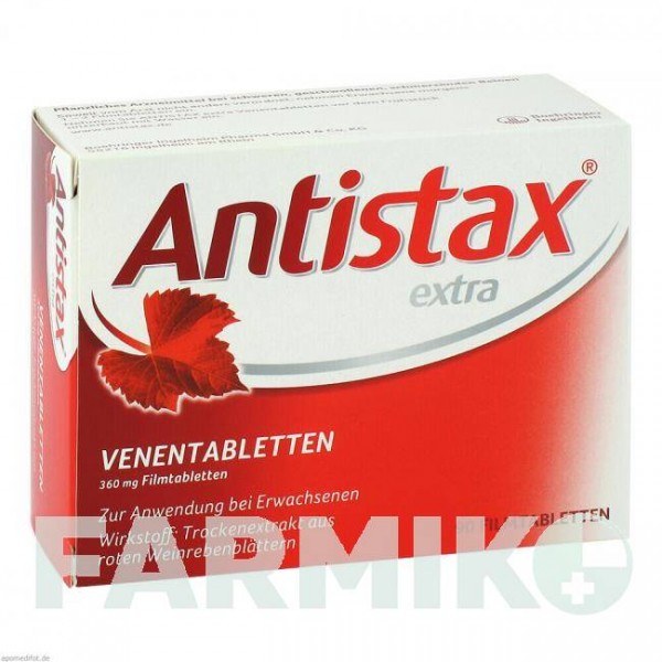 АНТИСТАКС (ANTISTAX) таблетки 90 шт - Листя виноградної лози A.NATTERMANN & CIE