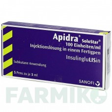 ЭПАЙДРА (APIDRA) 100 ЕД/мл шприци 5x3 мл - Инсулин глулизин DOCPHARM