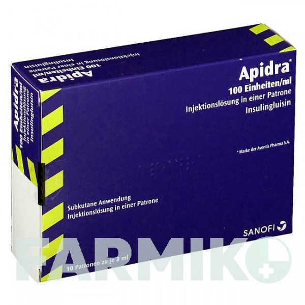 ЕПАЙДРА (APIDRA) 100 ОД/мл картриджі 10x3 мл - Інсулін глулізин EMRA-MED