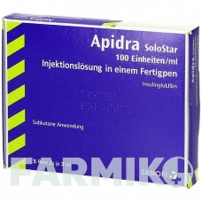 ЭПАЙДРА (APIDRA) 100 ЕД/мл раствор 5x3 мл - Инсулин глулизин EURIMPHARM