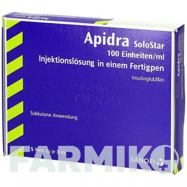 ЭПАЙДРА (APIDRA) 100 ЕД/мл раствор 10x3 мл - Инсулин глулизин EURIMPHARM