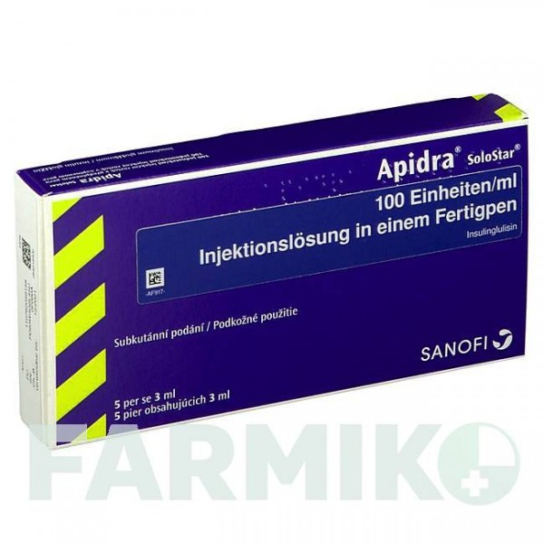 ЭПАЙДРА (APIDRA) 100 ЕД/мл раствор 5x3 мл - Инсулин глулизин KOHLPHARMA