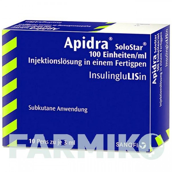 ЭПАЙДРА (APIDRA) 100 ЕД/мл раствор 10x3 мл - Инсулин глулизин SANOFI