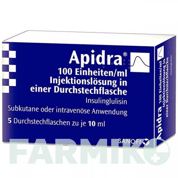 ЕПАЙДРА (APIDRA) 100 ОД/мл флакон 5x10 мл - Інсулін глулізин SANOFI