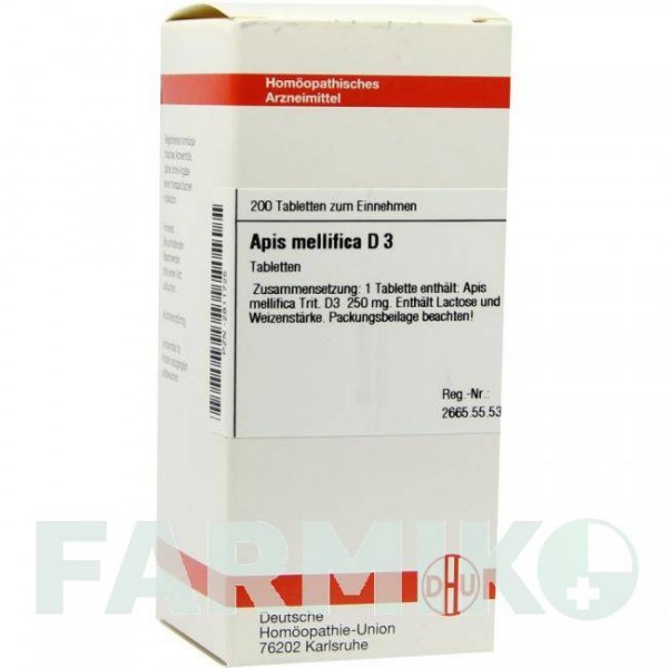 АПИС МЕЛЛИФИКА (APIS MELLIFICA) D 3 таблетки 200 шт - Гомеопатия DHU
